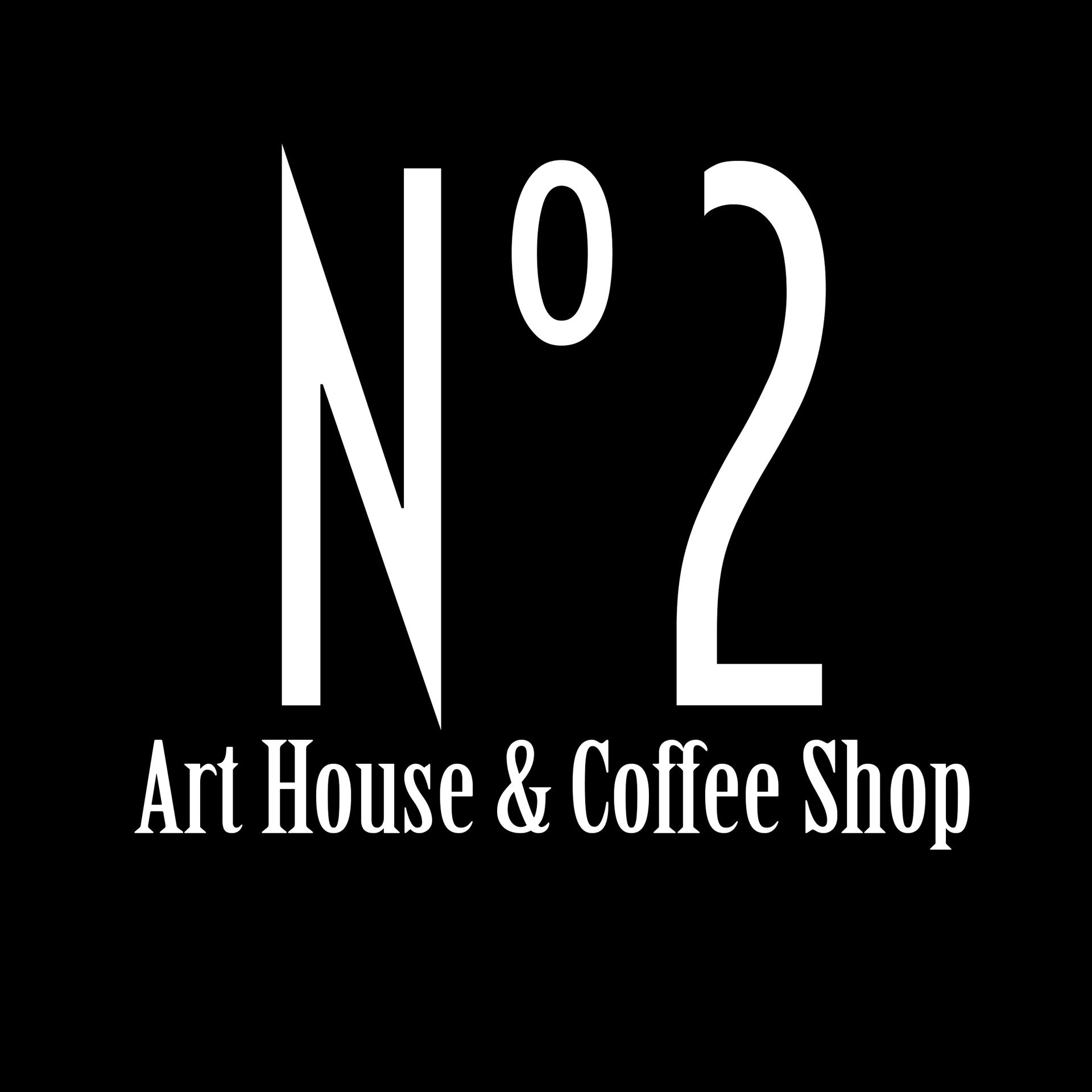 No. 2 Art House & Coffee Shop logo in white text on black background